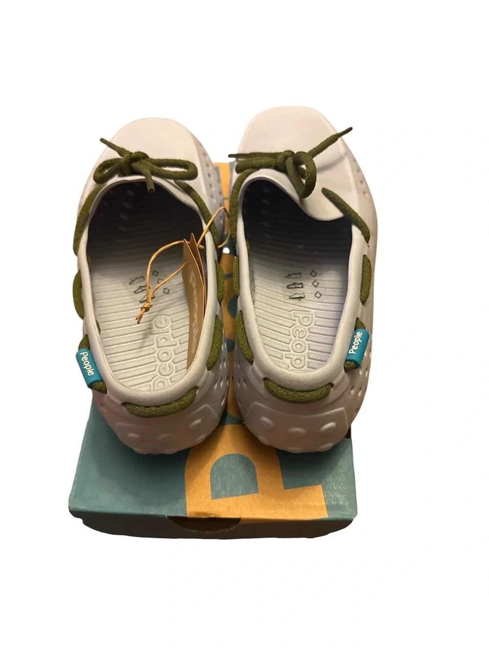 NWT People Footwear Kids Dress Shoes in Light Blue with Olive Laces